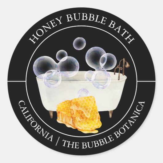 Honey Bubble Bath label (Voorkant)