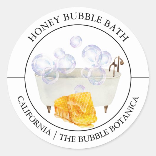 Honey Bubble Bath label (Voorkant)