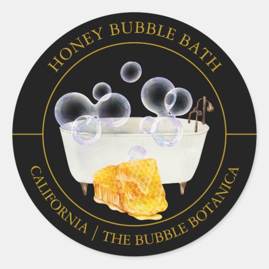 Honey Bubble Bath label (Voorkant)