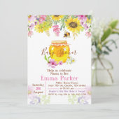 Honey Bumble Bee Baby shower Invitation Kaart (Staand voorkant)