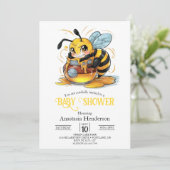 Honey Bumble Bee Baby shower Kaart (Staand voorkant)