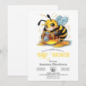 Honey Bumble Bee Baby shower Kaart (Voorkant / Achterkant)