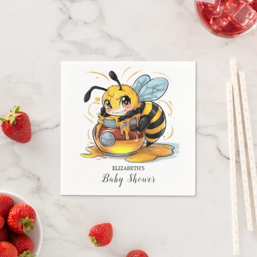 Honey Bumble Bee Baby shower Servet (Insitu)