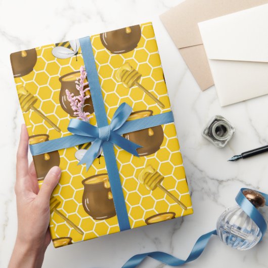 Honey Bumble Bee Gnome Pattern Cadeaupapier (Geschenken)