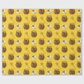 Honey Bumble Bee Gnome Pattern Cadeaupapier (Vlak)