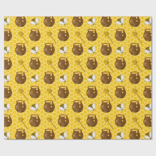 Honey Bumble Bee Gnome Pattern Cadeaupapier (Vlak)