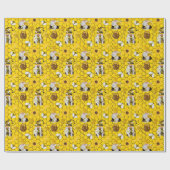 Honey Bumble Bee Gnome Pattern Cadeaupapier (Vlak)