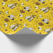Honey Bumble Bee Gnome Pattern Cadeaupapier (Hoek)