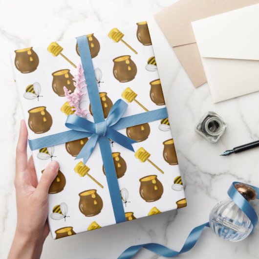 Honey Bumble Bee Gnome Pattern Cadeaupapier (Geschenken)