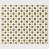 Honey Bumble Bee Gnome Pattern Cadeaupapier (Vlak)