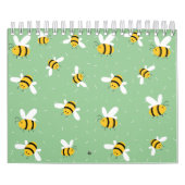 Honey Bumble Bee Green Pattern 2026 Kalender (Hoes)