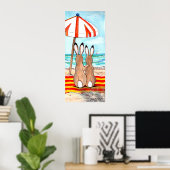 Honey Bunny Beach Rabbit Tropical Vacation Poster (Thuiskantoor)