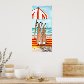 Honey Bunny Beach Rabbit Tropical Vacation Poster (Keuken)