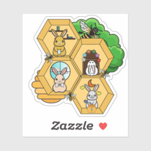Honey Bunny Bijenkorfhuis - Zoet Konijnenhuis Sticker