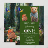 Honey Bunny en Boo Beer 1e Verjaardag Kaart (Voorkant / Achterkant)