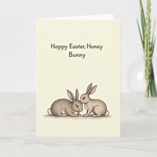 Honey Bunny Pasen Kaart (Voorkant)