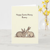 Honey Bunny Pasen Kaart (Gele Bloem)