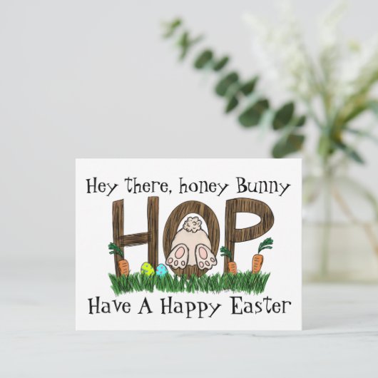 Honey Bunny Rabbit Briefkaart (Staand voorkant)