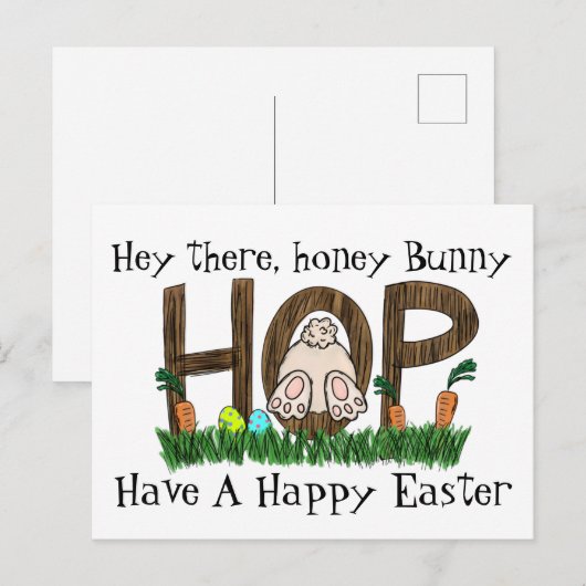 Honey Bunny Rabbit Briefkaart (Voorkant / Achterkant)