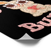 Honey Bunny Retro Easter Schattige Konijn Vrouwen Poster (Hoek)