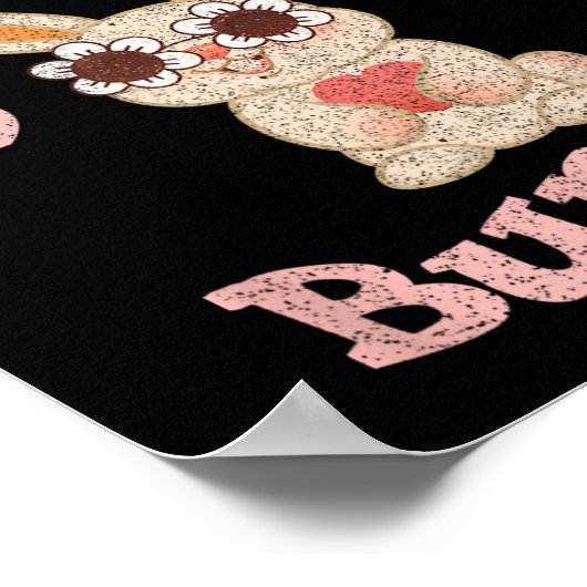 Honey Bunny Retro Easter Schattige Konijn Vrouwen  Poster (Hoek)