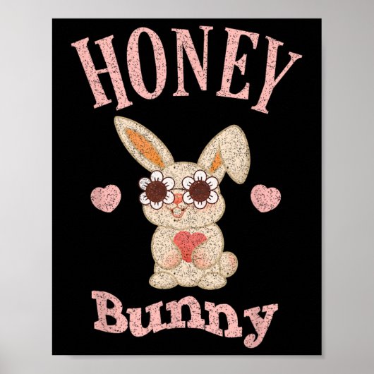 Honey Bunny Retro Easter Schattige Konijn Vrouwen Poster (Voorkant)