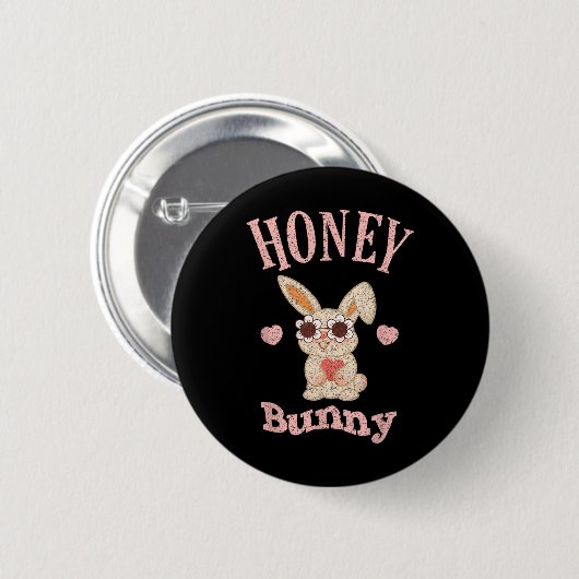 Honey Bunny Retro Easter Schattige Konijn Vrouwen Ronde Button 5,7 Cm (Voorkant /achterkant)