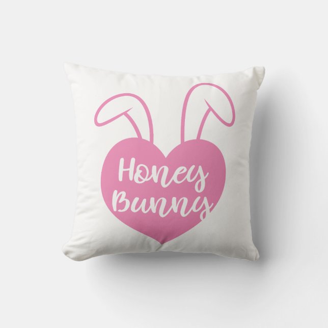 Honey Bunny roze hart Kussen (Voorkant)
