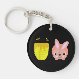 Honey Bunny Schattig & Grappig Konijn Dierenliefhe Sleutelhanger