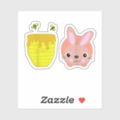 Honey Bunny Schattig & Grappig Konijn Dierenliefhe Sticker (Vel)
