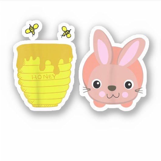 Honey Bunny Schattig & Grappig Konijn Dierenliefhe Sticker (Voorkant)