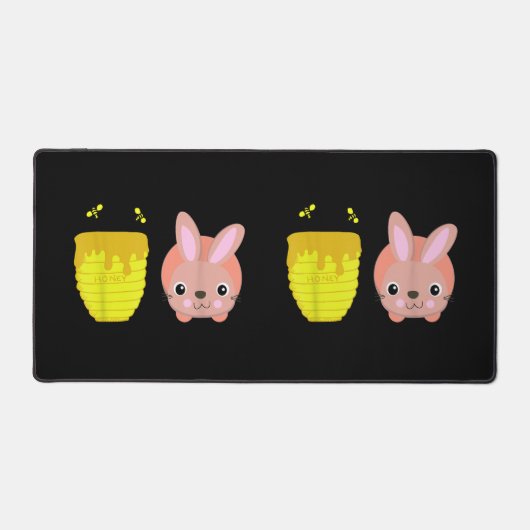 Honey Bunny Schattige & Funny Rabbit Dierenvriende Bureaumat (Voorkant)