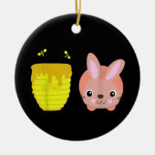 Honey Bunny Schattige & Funny Rabbit Dierenvriende Keramisch Ornament (Voorkant)