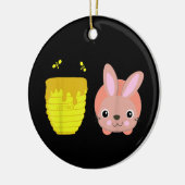 Honey Bunny Schattige & Funny Rabbit Dierenvriende Keramisch Ornament (Links)