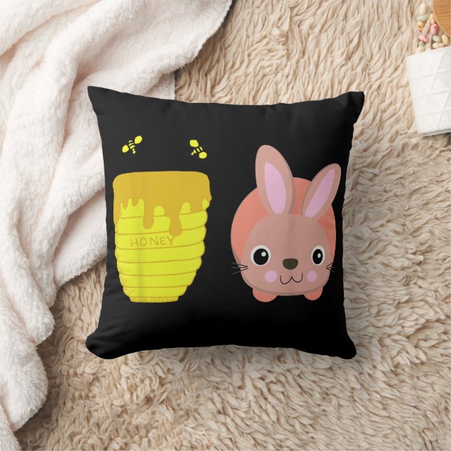 Honey Bunny Schattige & Funny Rabbit Dierenvriende Kussen (Deken)