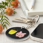 Honey Bunny Schattige & Funny Rabbit Dierenvriende Sleutelhanger (Voorkant Rechts)