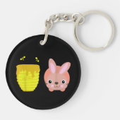 Honey Bunny Schattige & Funny Rabbit Dierenvriende Sleutelhanger (Achterkant)