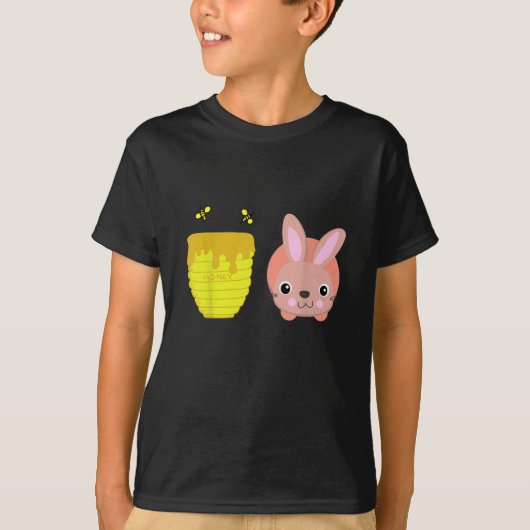 Honey Bunny Schattige & Funny Rabbit Dierenvriende T-shirt (Voorkant)