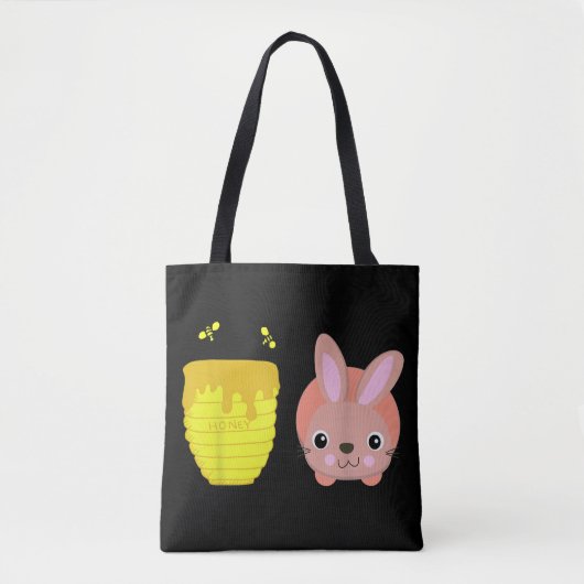 Honey Bunny Schattige & Funny Rabbit Dierenvriende Tote Bag (Voorkant)