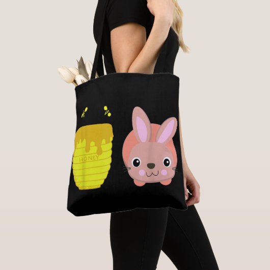 Honey Bunny Schattige & Funny Rabbit Dierenvriende Tote Bag (Dichtbij)