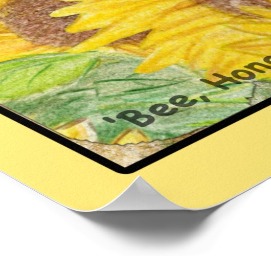 Honey Bunny zegt "Bee Happy, Bee Kind" Poster (Hoek)