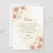 Honey Buzzy Boho Wildflower Girls Baby shower Bedankkaart (Voorkant)
