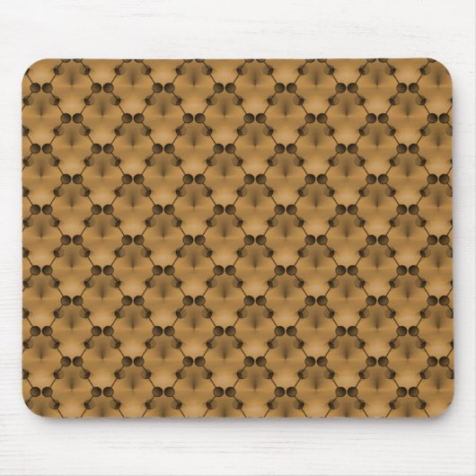 Honey Caramel Brown Retro Funk Circles Mousepad Muismat (Voorkant)