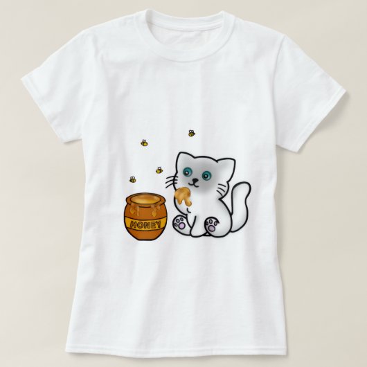 Honey cat tshirt (Design voorkant)