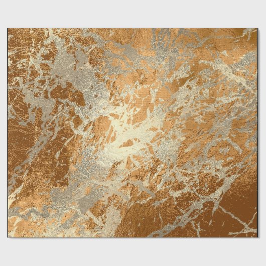 Honey Champaigne Gold Marble Shiny Metallic Stroke Cadeaupapier (Vlak)
