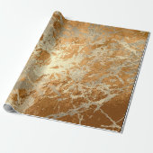Honey Champaigne Gold Marble Shiny Metallic Stroke Cadeaupapier (Uitgerold)