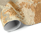 Honey Champaigne Gold Marble Shiny Metallic Stroke Cadeaupapier (Rol Hoek)
