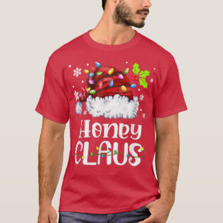 Honey Claus Santa Hat Kerstmis Light Xmas familie T-shirt