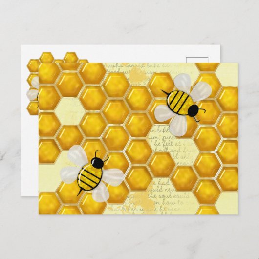 Honey Comb 3D Whimsey Briefkaart (Voorkant / Achterkant)