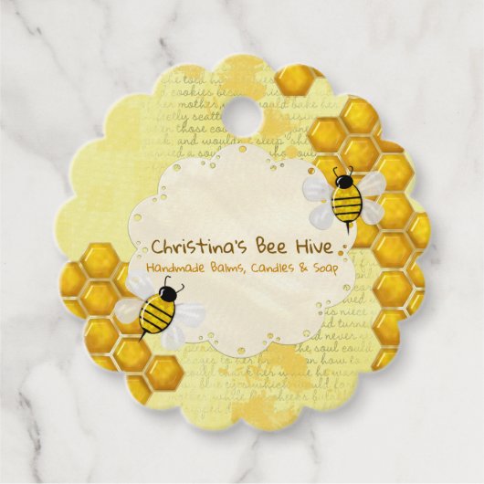 Honey Comb 3D Whimsey Business Bedankjes Labels (Voorkant)